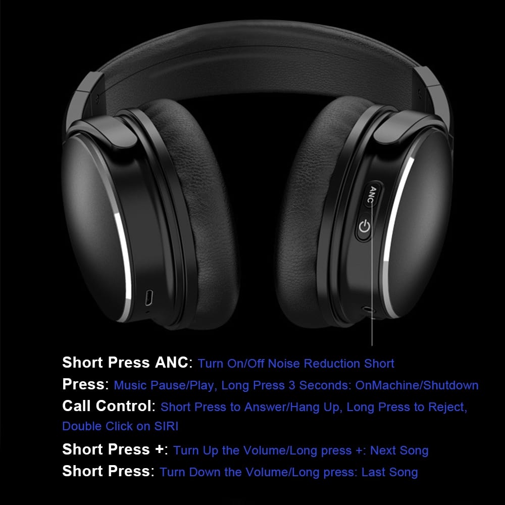 Bluetooth Wireless Headphone Noise Canceling Gaming Headphones With Mic Gamer Headset black - Image 7