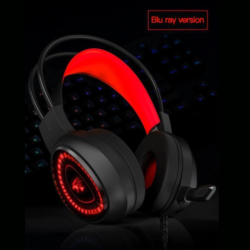 V1000 Headset Heavy Bass Internet Cafe E-sports Game Headphones Luminous 7.1 Channel USB/3.5MM Headset red_7.1 USB interface - Image 7
