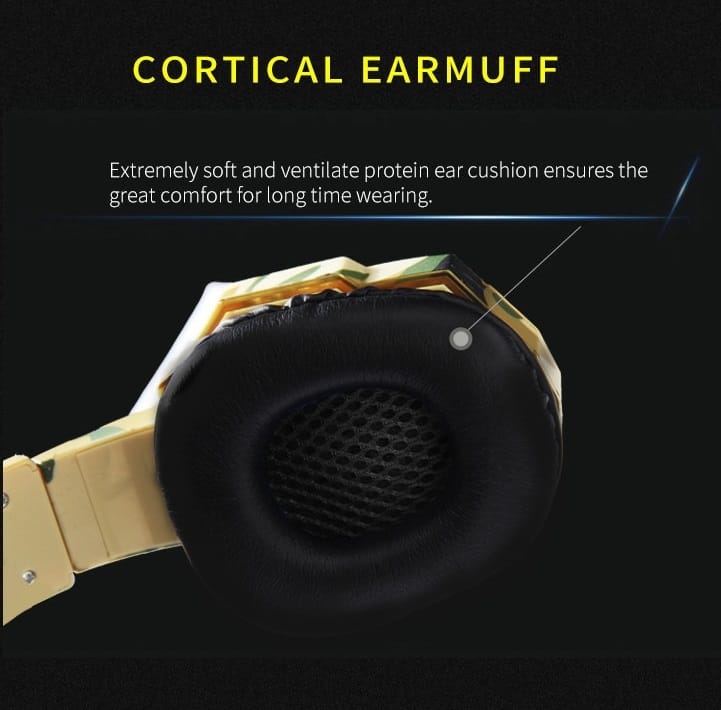 Headset Wired Earphone Gaming Headset USB Luminous Gamer Stereo Headphone Folding Headset gray - Image 3