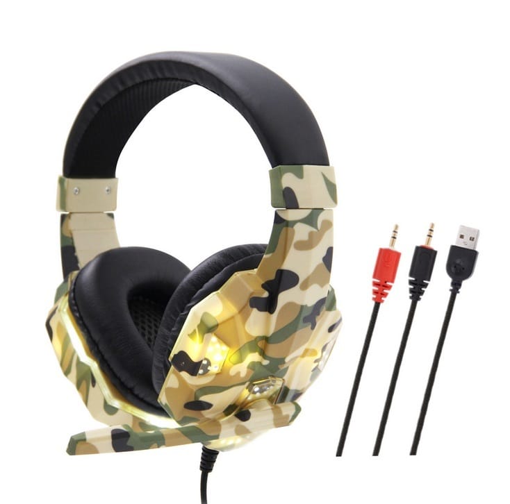 Headset Wired Earphone Gaming Headset USB Luminous Gamer Stereo Headphone Folding Headset yellow - Image 5