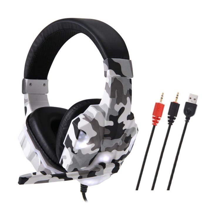 Headset Wired Earphone Gaming Headset USB Luminous Gamer Stereo Headphone Folding Headset yellow - Image 7
