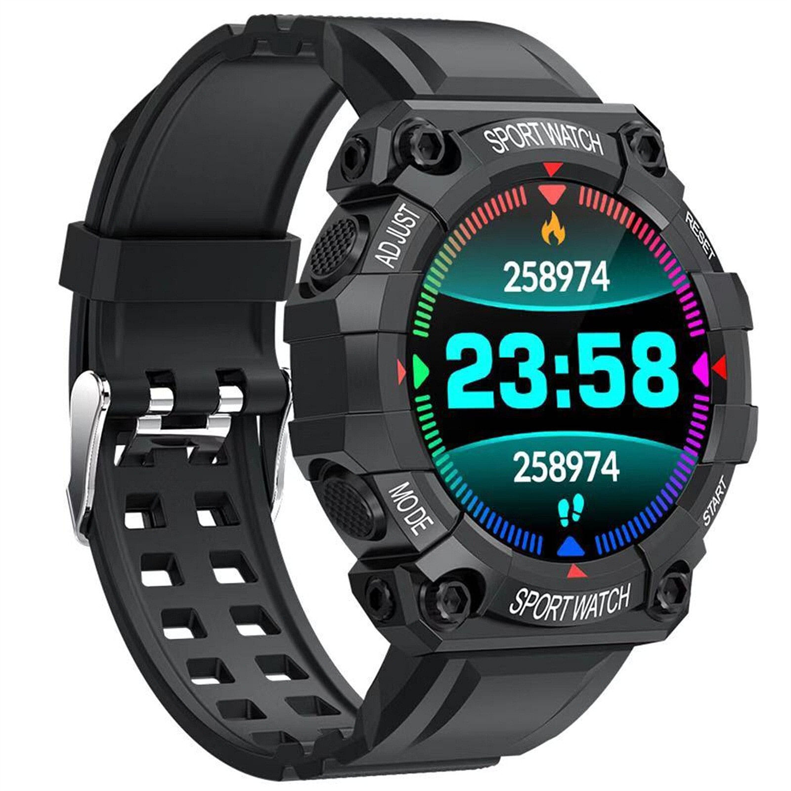 Men Women Sports Smart  Watch Fd68 Waterproof Wristwatch Big Battery Long Standby Smartwatch black