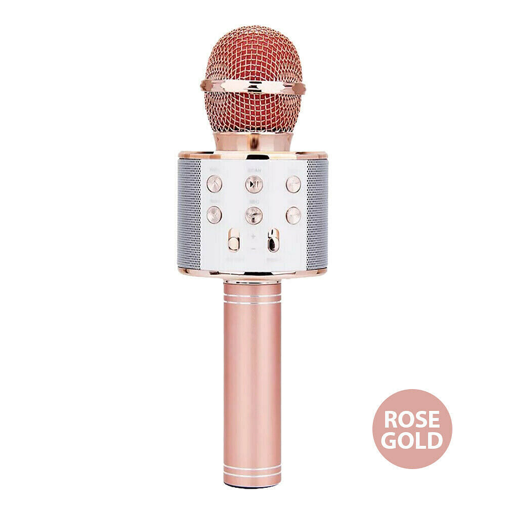 Ws858 Mobile Phone Microphone Wireless Bluetooth Microphone Speaker 800mah Ktv Player Rose gold
