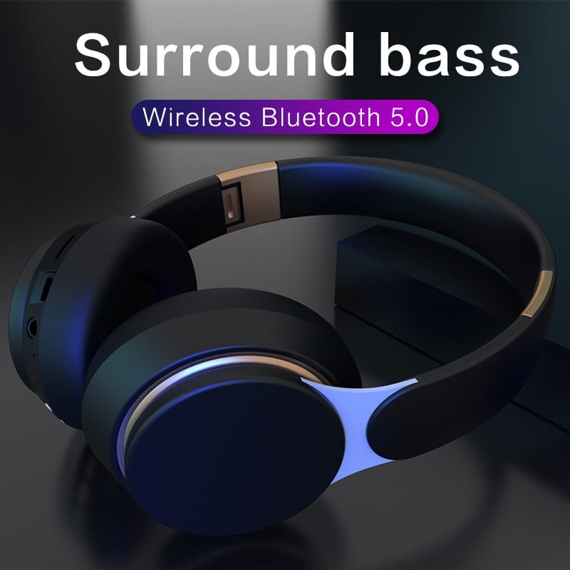 Wireless Headphones Bluetooth--compatible Headset Foldable Stereo Adjustable Earphones With Mic black - Image 5