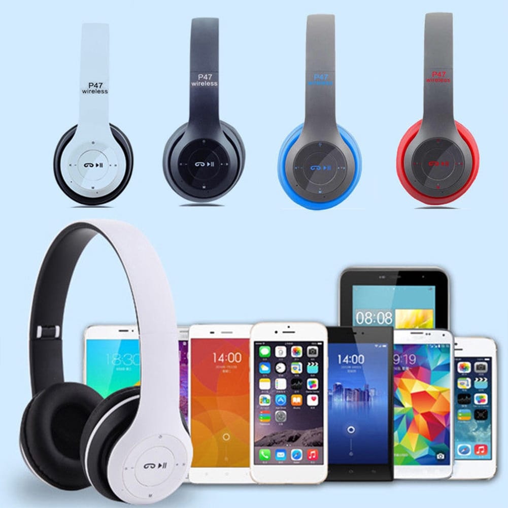 P47 Foldable Wireless Headphones, Tablet Bluetooth-compatible Headset With Mic, Compatible For Mobile Xiaomi Iphone Sumsamg Red - Image 6