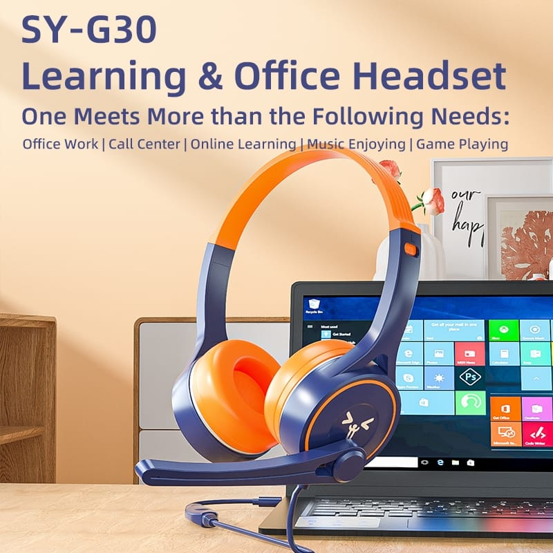 Lightweight Sy-g30 Universal Stereo Headset High-performance Noise Cancelling Ergonomic Design 3.5MM Wired Head-mounted Headphones black - Image 3