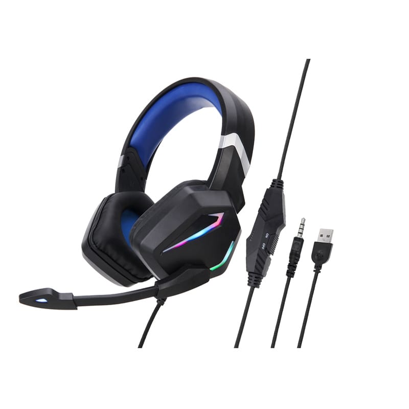 G20 Dynamic Rgb Dual Streamer Wired Headset Noise Reduction Microphone Stereo Ergonomic Head-mounted Gaming Computer Earphone Dark blue - Image 7