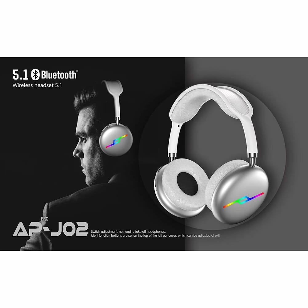 Head-mounted Bluetooth-compatible Headset Stereo Low-latency Noise Cancelling Gaming Wireless Earphones With Breathing Light White - Image 6