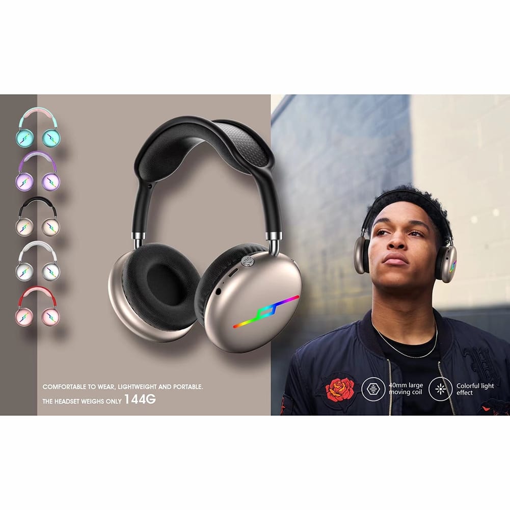Head-mounted Bluetooth-compatible Headset Stereo Low-latency Noise Cancelling Gaming Wireless Earphones With Breathing Light White - Image 7