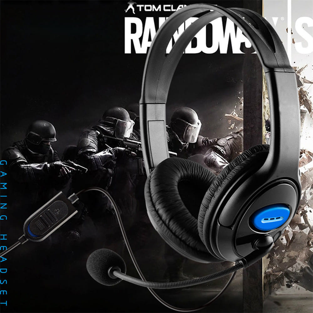 Ps4 Gaming Headset Adjustable Omnidirectional Microphone 3.5mm Plug Noise Reduction Wired Earphone With Volume Controller black - Image 5
