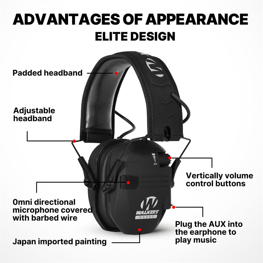 Intelligent Noise Reduction Earmuffs Ear Protective Acoustic Hood For Professional Shooting Training - Image 3