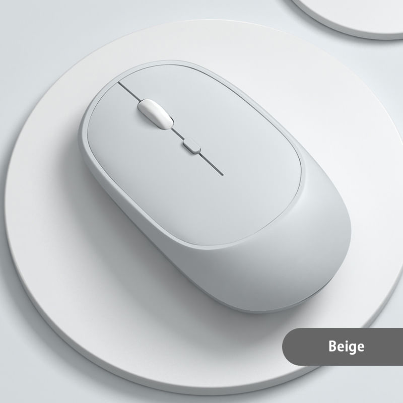 Mini Portable Mouse Wireless Bluetooth-compatible Rechargeable Dual Mode Mouse For Mobile Phone Tablet Laptop White