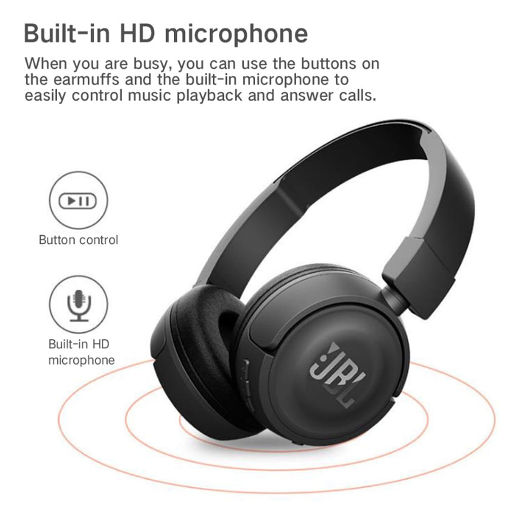T450BT Wireless Bluetooth Headphones Foldable In-ear Bass Headset with Mic Noise Cancelling Blue - Image 6