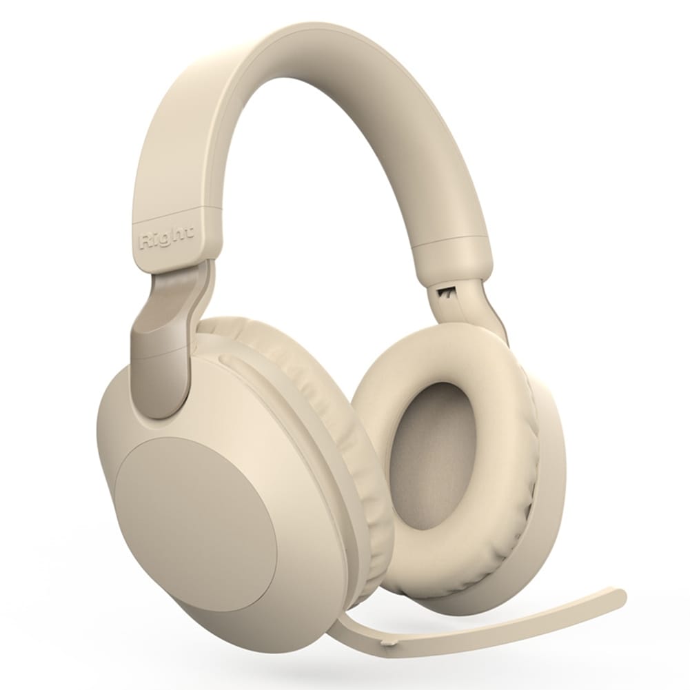 Bluetooth Headset Stereo Music External Folding Wireless Gaming Headphones with Microphone Beige - Image 7