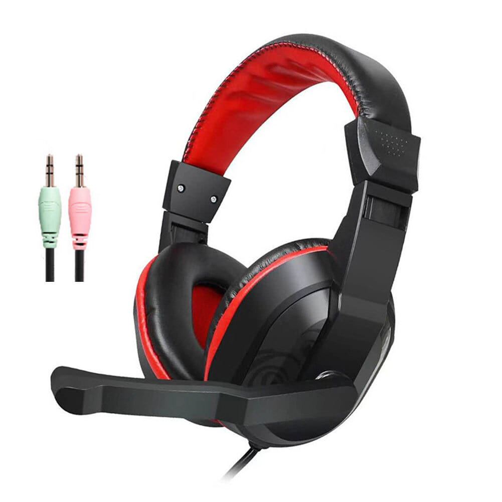 Gaming Headset with Microphone Stereo Sound Soft Earmuff Wired Headphone Black - Image 2