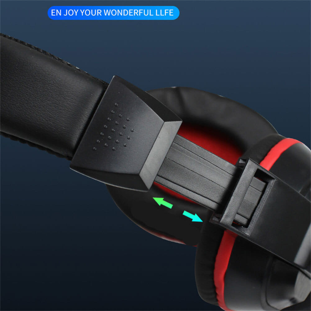 Gaming Headset with Microphone Stereo Sound Soft Earmuff Wired Headphone Black - Image 7
