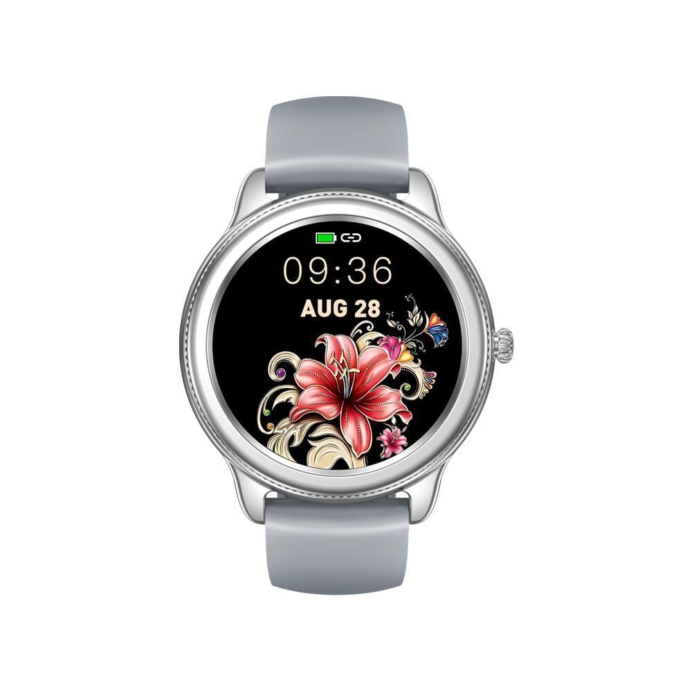 ZEBLAZE Lily Women Smart Watch 1.09-inch HD Music Control Heart Rate Sensor Blood Pressure Monitoring Bracelet Silver Grey