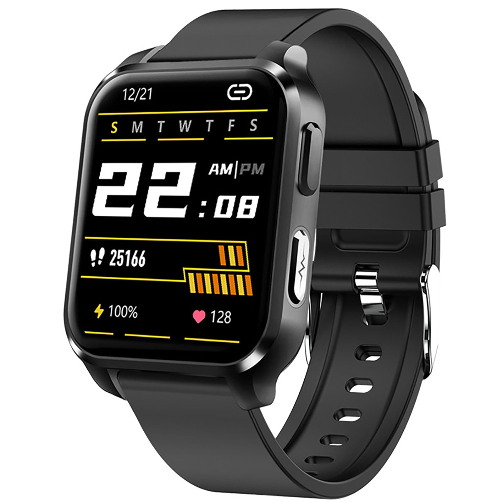 ZEBLAZE E90 Smart Watch Heart Rate Blood Pressure Blood Oxygen Sleep Monitoring Sport Waterproof Smartwatch Black Silicone