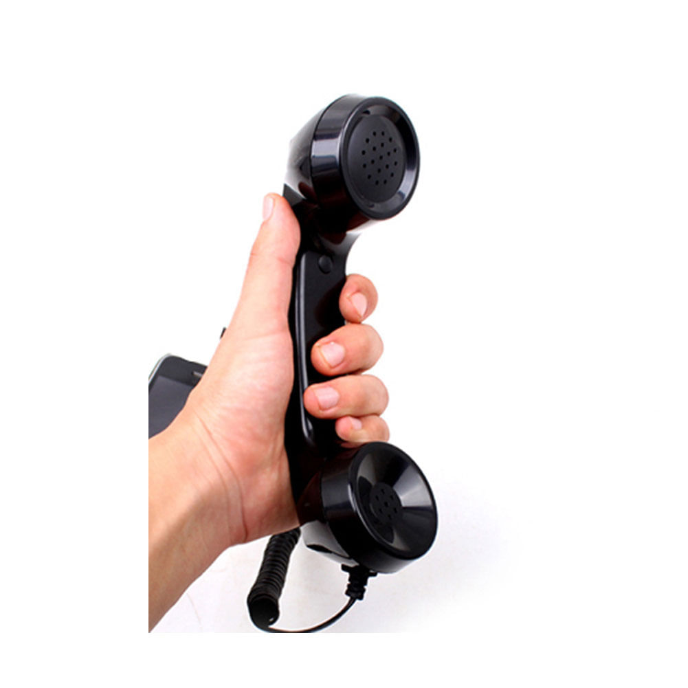 Phone Anti-radiation Receivers Universal Fashion Retro Cell Phone Handset External Microphone Black
