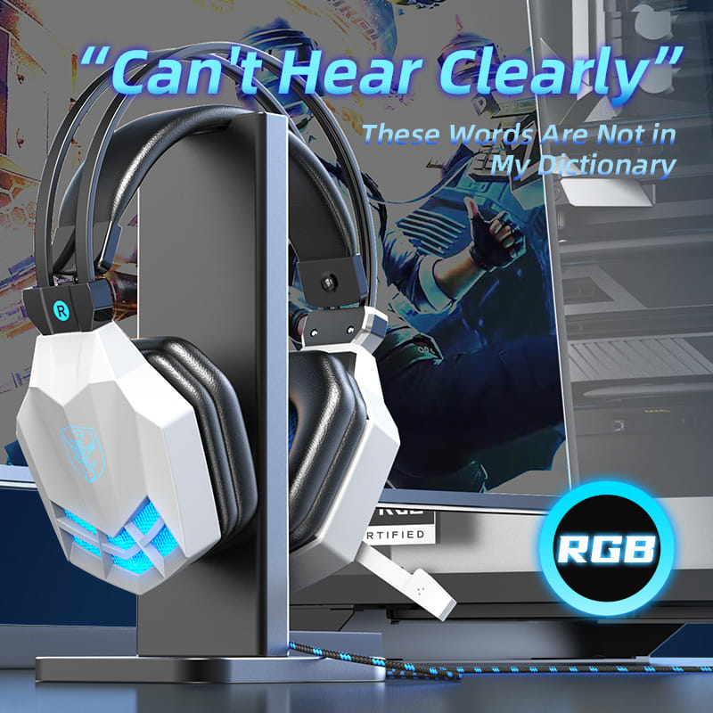 Sy850mv Illuminated Wire Control Gaming Headset Noise Cancelling Headphones with Microphone Dark Blue - Image 3