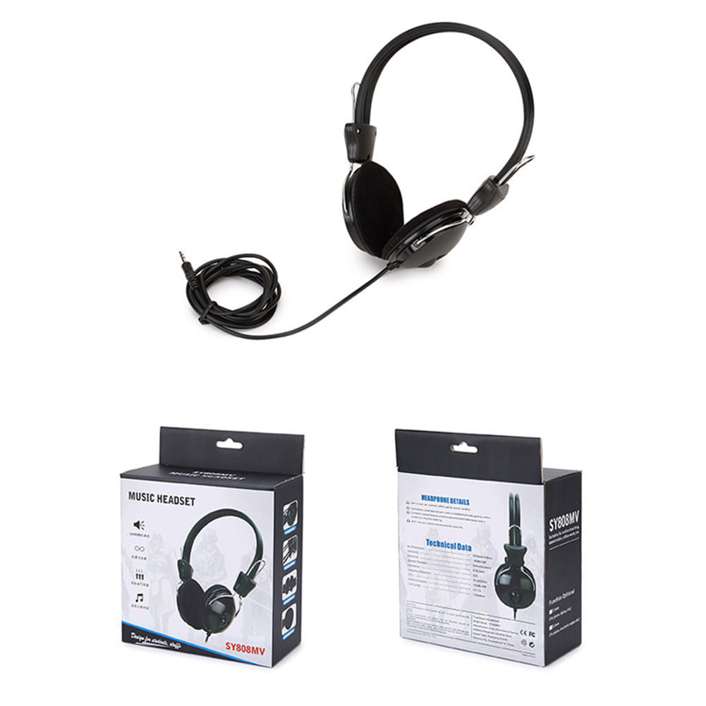 Bass Wired Gaming Headset 3.5mm Plug Foldable Portable Hifi Headphones Sy808 for Phone Tablet Black - Image 5