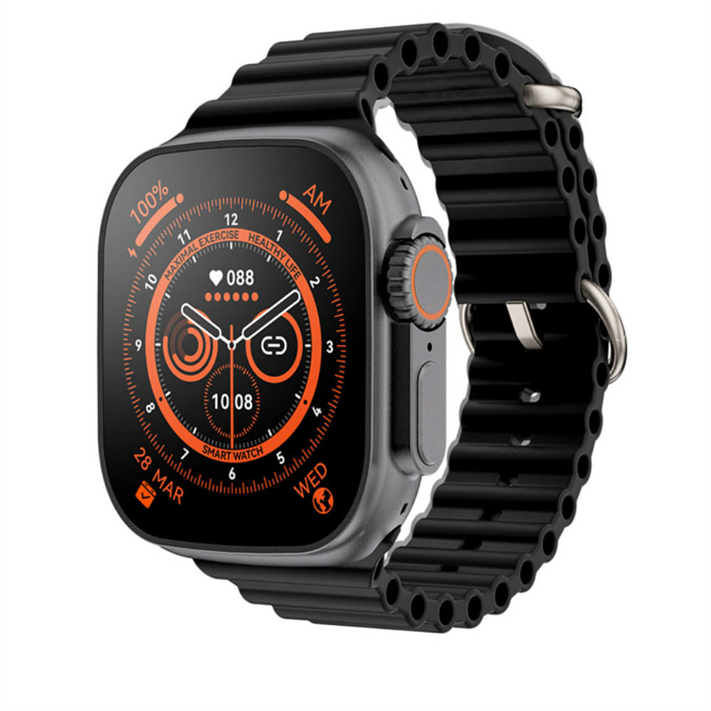 Men Women Smart Watch T800 Ultra-series 8 Bluetooth-compatible Call Health Monitoring Fitness Bracelet Black