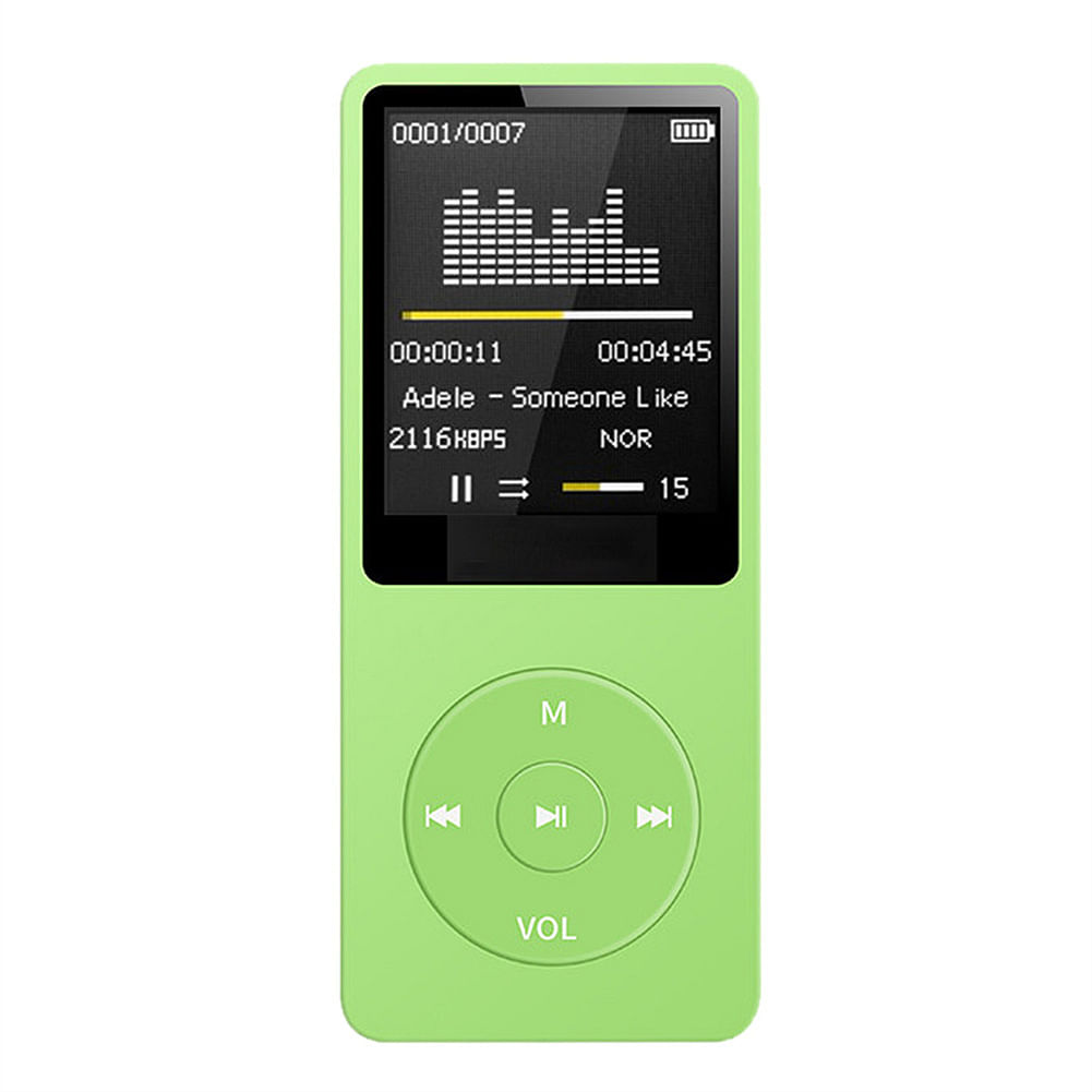 Bluetooth Mp3 Music Player Lossless Portable Fm Radio External Ultra-thin Student Mp3 Recorder Green 4GB
