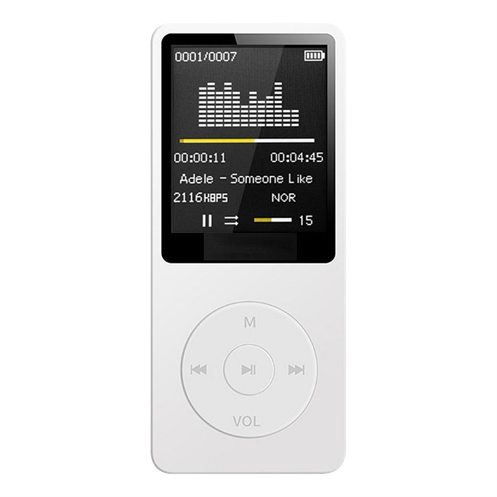 Bluetooth Mp3 Music Player Lossless Portable Fm Radio External Ultra-thin Student Mp3 Recorder White 4GB