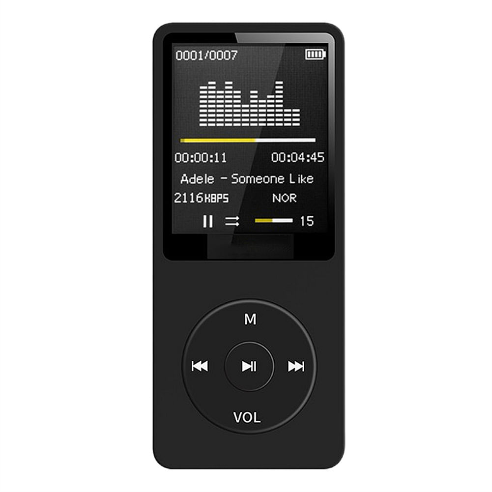 Bluetooth Mp3 Music Player Lossless Portable Fm Radio External Ultra-thin Student Mp3 Recorder Black 4GB