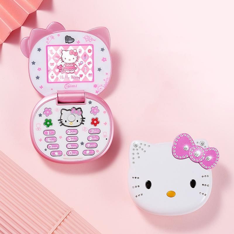 K688 Small Mobile Phone Bluetooth-compatible Dialer Cartoon Cute Student Kids Mini Mobile Phone Girls Gift White