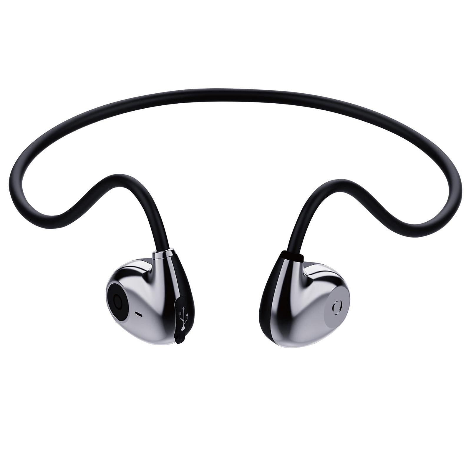 Bluetooth Headset Wireless Air Conduction Hifi Sound Head-mounted Anti-sweat Sports Headphones Black