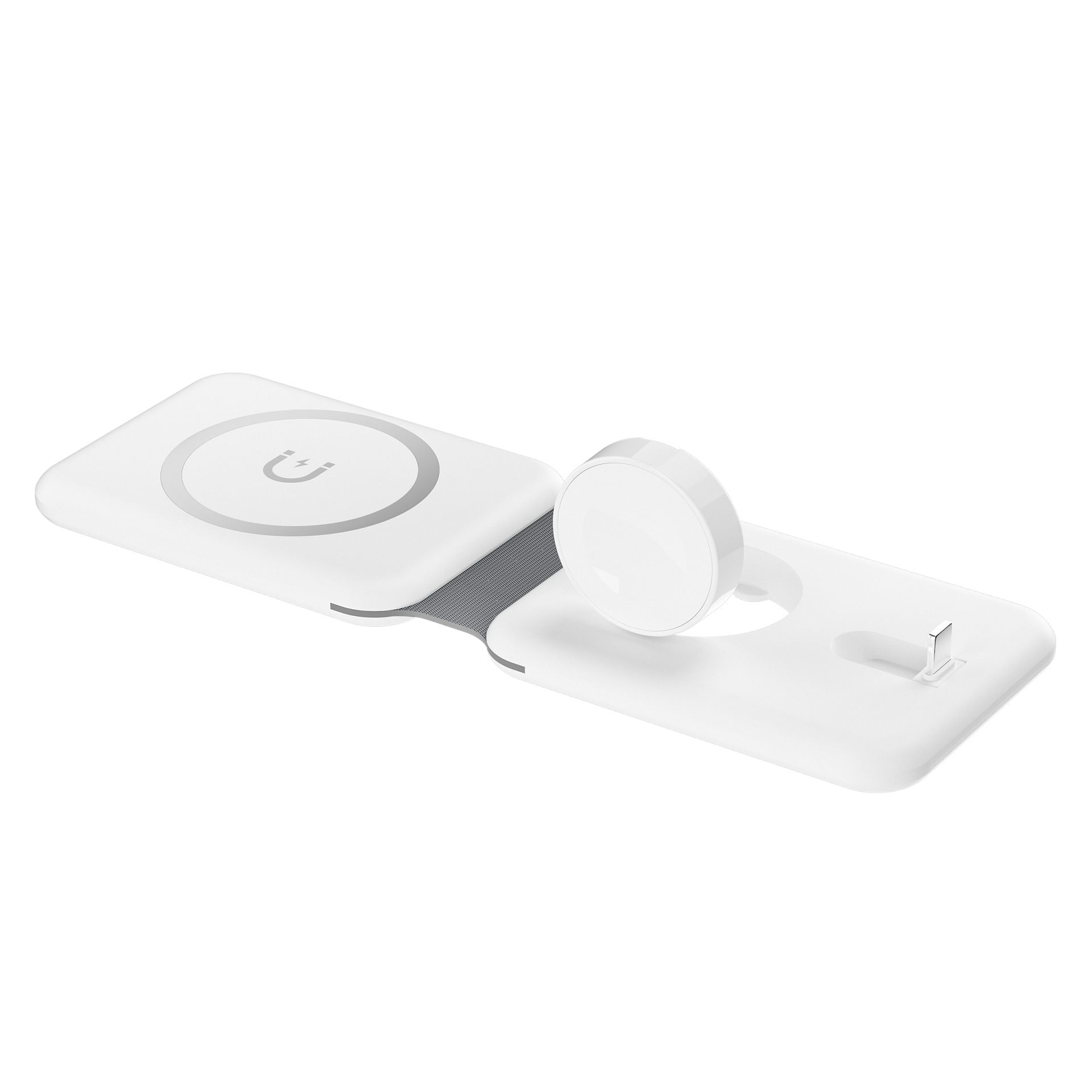 15w 3-in-1 Magnetic Wireless Charger Fast Charging Docking Station for iPhone 14 13 12 Airpods Iwatch 8 7 6 White