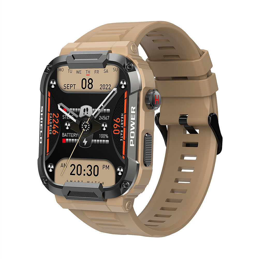 Mk66 Smart Watch Outdoor Bluetooth Call Music Play Heart Rate Monitor Health Sports Bracelet Yellow
