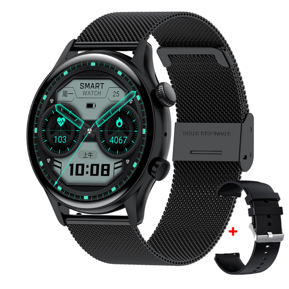 Hk8pro Smart Watch Amoled Bluetooth Call Voice Control Bracelet Heart Rate Monitor Fitness Smartwatch Black Steel