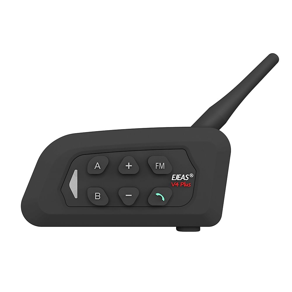 1 Set Motorcycle Intercom Bluetooth Wireless Helmet Headset Fm Radio Group Talking Walkie-talkie Black
