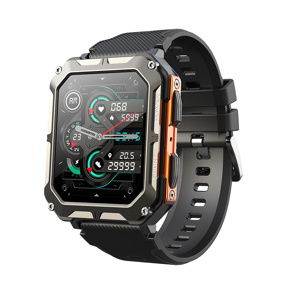 C20pro Men Smart Watch Bluetooth 1.83 Inch HD Screen Ip68 Waterproof Sports Smartwatch Orange