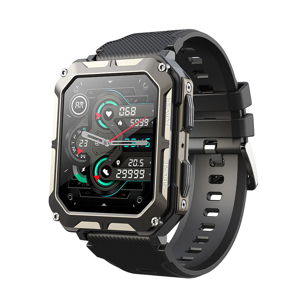 C20pro Men Smart Watch Bluetooth 1.83 Inch HD Screen Ip68 Waterproof Sports Smartwatch Black