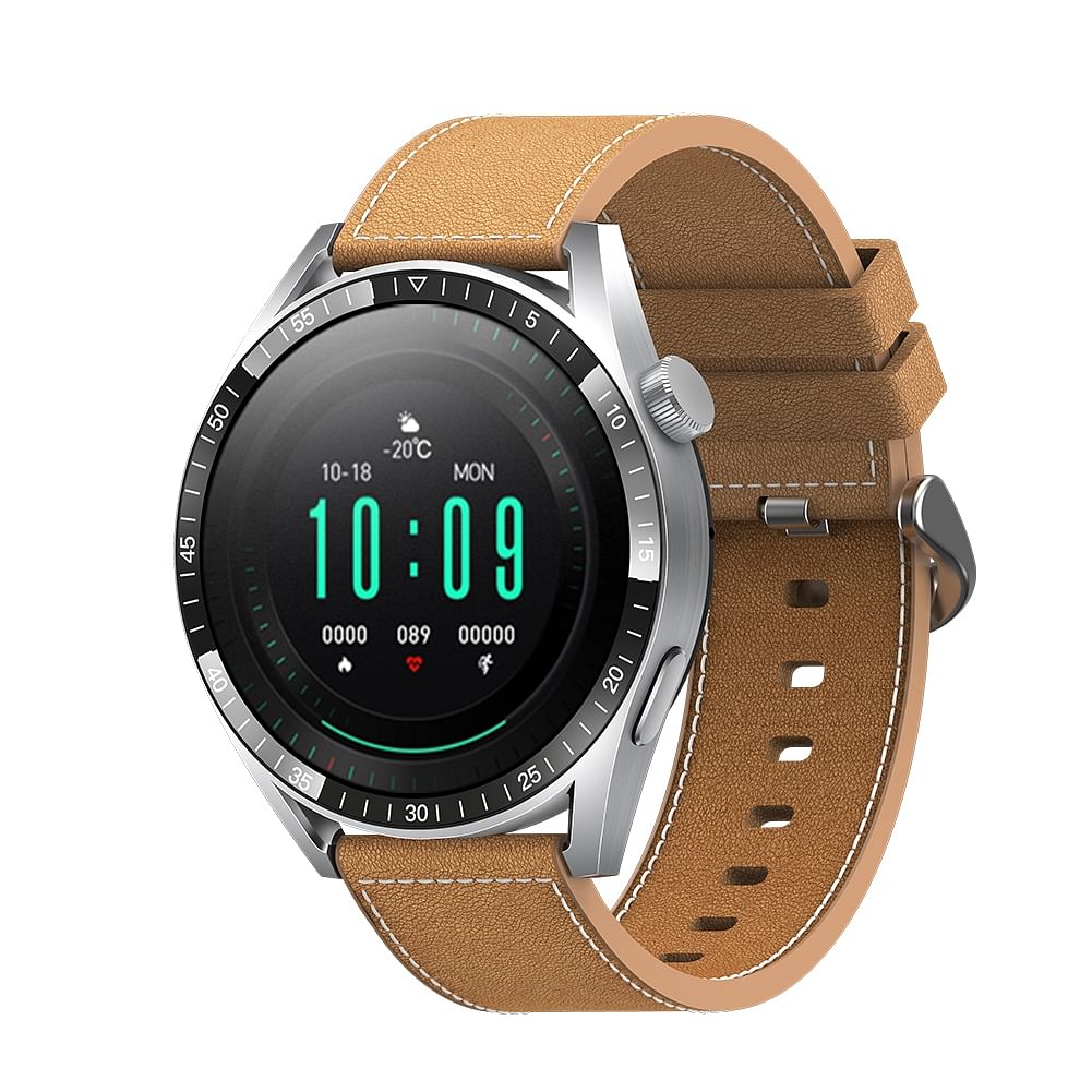 Gt8 Smart Watch 1.5 Inch Ultra-thin Round Screen Offline Payment Bluetooth Call Sports Watch Silver Brown