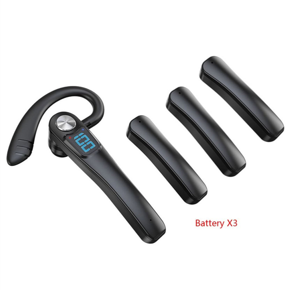 X7 Bluetooth Headset With Replaceable Battery Power Display Voice Control Driving Business Earphone black 3 batteries bagged
