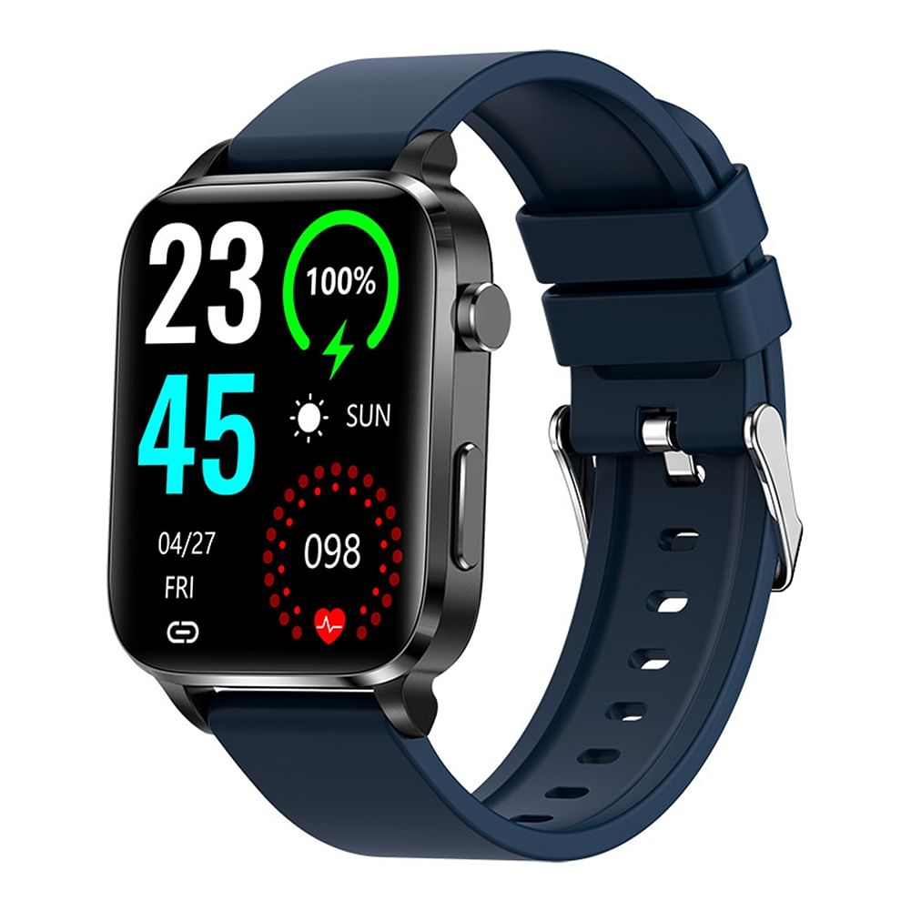 F100 Smart Watch Touch Screen Heart Rate Blood Oxygen Monitoring Sports Bracelet Smartwatch Blue Silicone