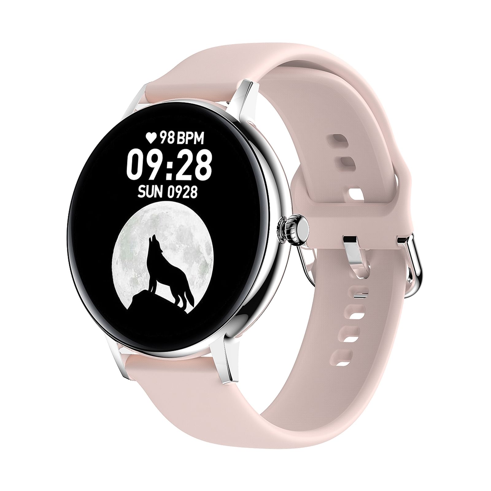 Fw07 Smart Watch Bluetooth Call Offline Payment Voice Assistant Full Touch Screen Sports Smartwatch Silver Pink