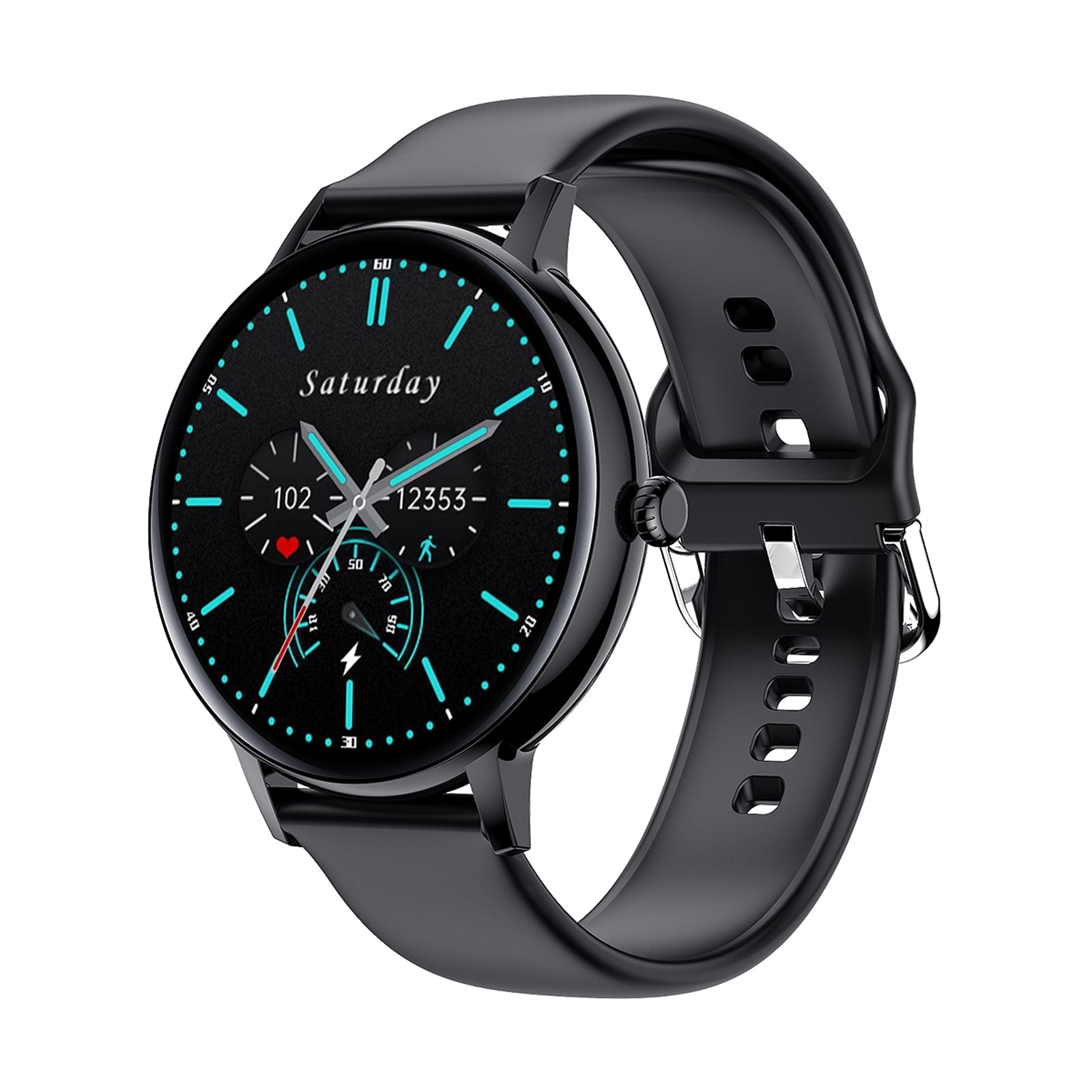Fw07 Smart Watch Bluetooth Call Offline Payment Voice Assistant Full Touch Screen Sports Smartwatch Black
