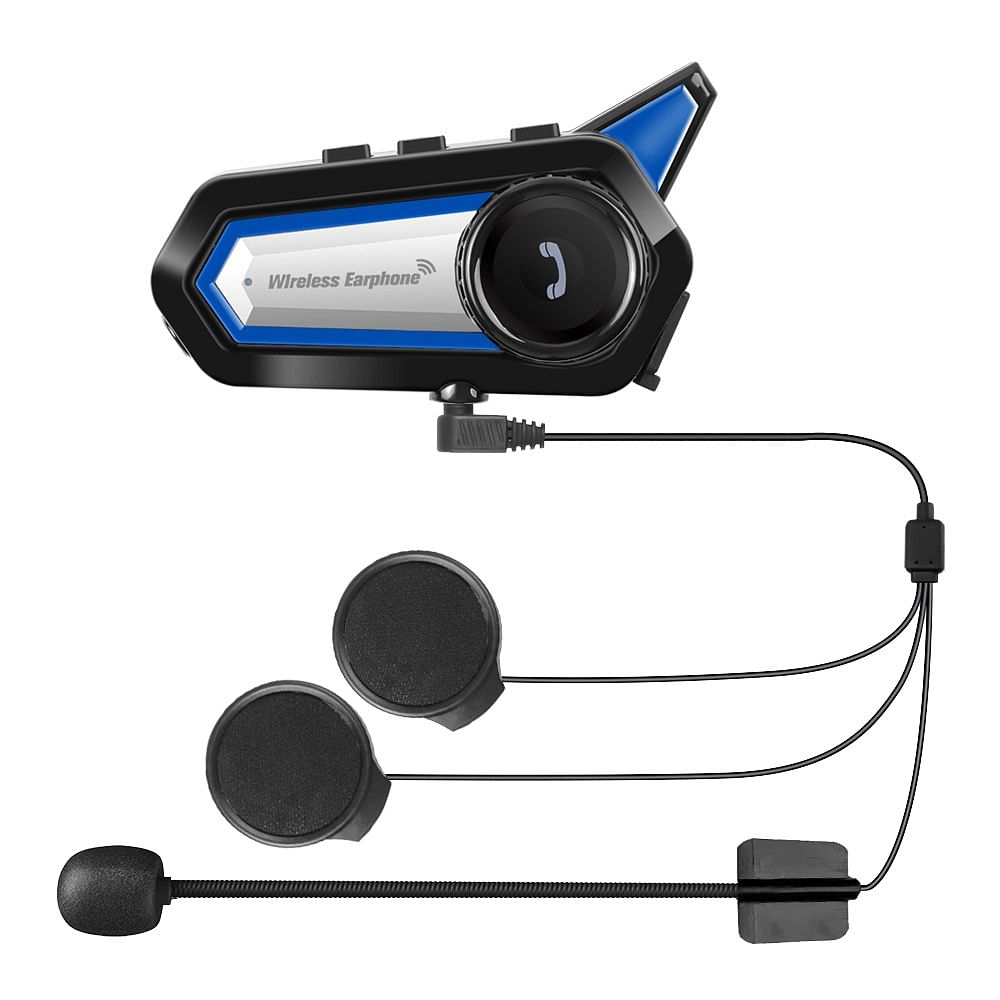 Bt31 Motorcycle Helmet Headphone Waterproof 1000mah Battery Bluetooth Noise Canceling Headset with Flashlight Black