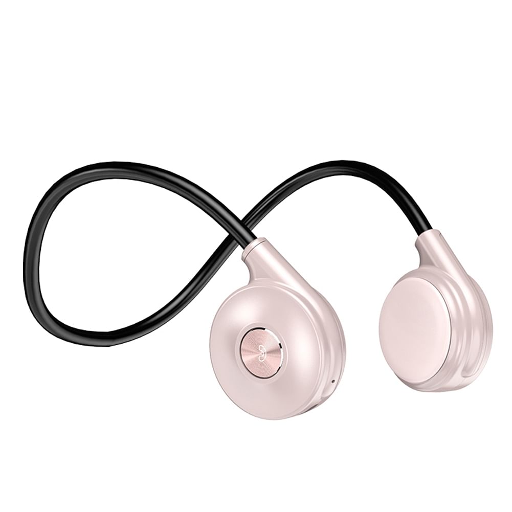 M1s Bone Conduction Headset Bluetooth-compatible 5.3 Noise Canceling Ear Hook Sports Business Headphones Pink