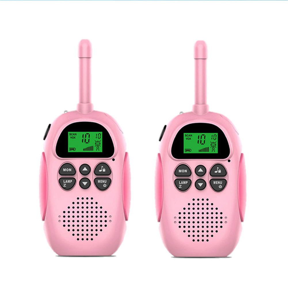 2pcs Kids Walkie-talkie 3km Long Range Handheld Wireless Walkie Talkies Parent-child Interactive Toy Gifts Pink-Pink