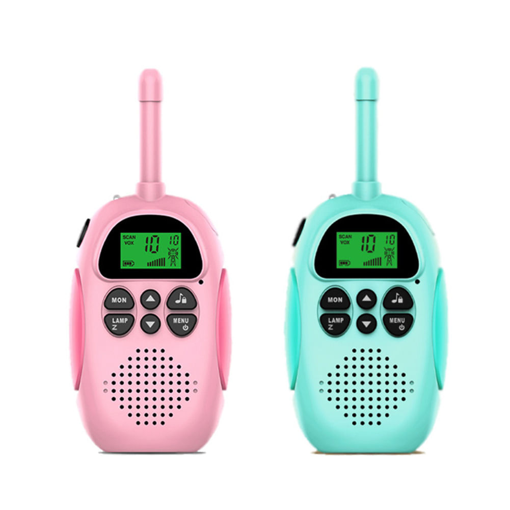 2pcs Kids Walkie-talkie 3km Long Range Handheld Wireless Walkie Talkies Parent-child Interactive Toy Gifts Pink-Blue