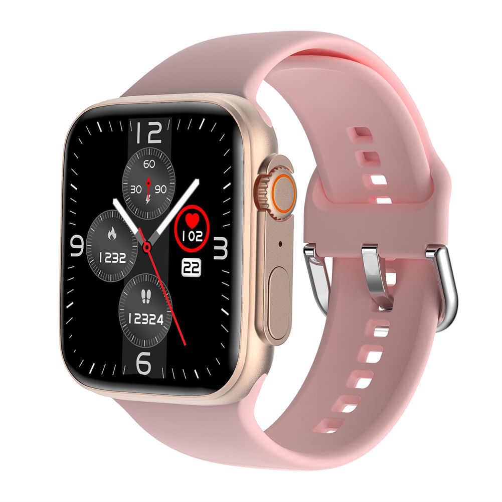 Smart Watch 1.83 Inch Touch Screen T18 Bluetooth-compatible Heart Rate Monitoring Fitness Watch Pink