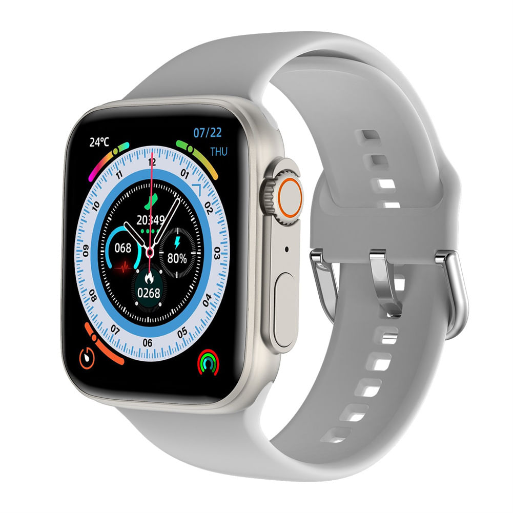 Smart Watch 1.83 Inch Touch Screen T18 Bluetooth-compatible Heart Rate Monitoring Fitness Watch Silver