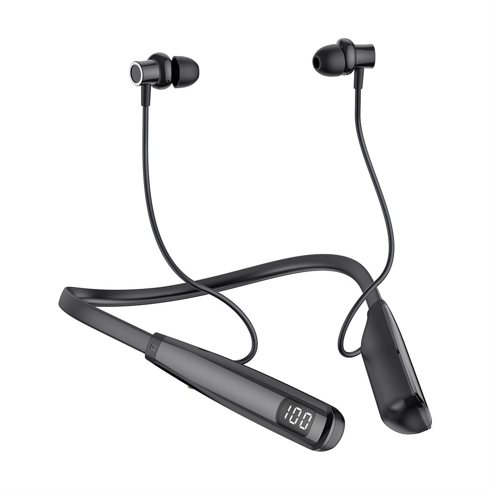 Y10 Bluetooth Headset Noise Reduction Music Earphones Led Hd Display Neckband Sports Headphones black