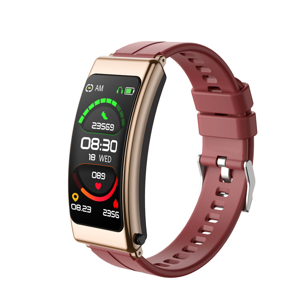 K13 Smartwatch Headset Touch Screen Bluetooth Earphone Pedometer Fitness Sports Smart Bracelet Gold